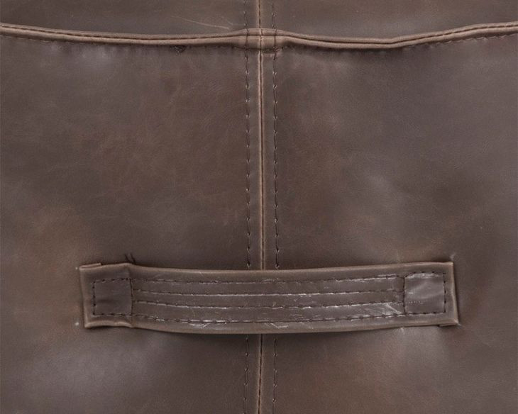 Mitchell Havana Dark Brown Upholstered Round Ottoman