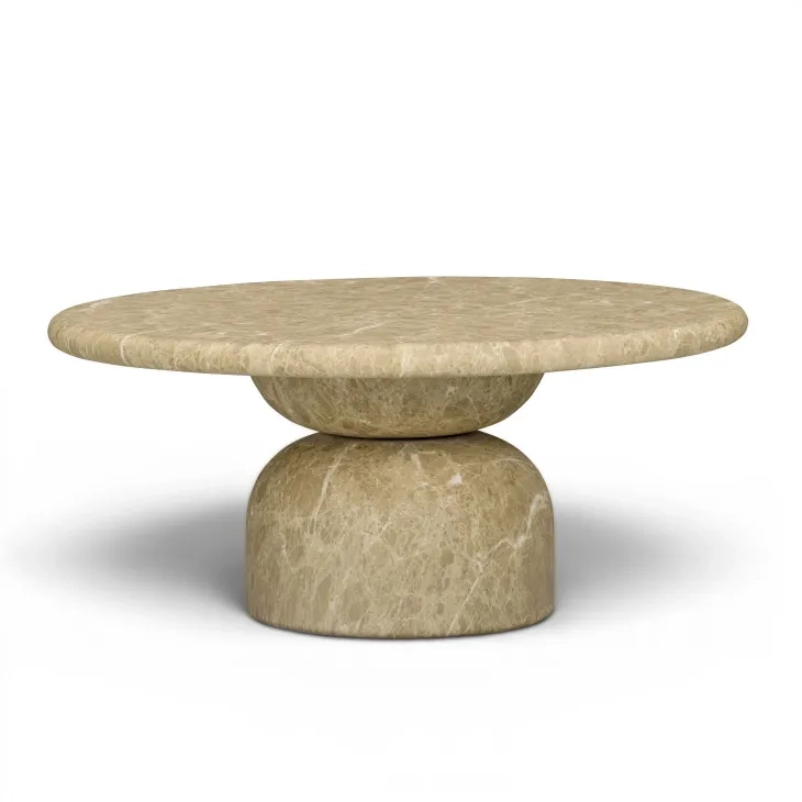 Cynthia Light Emperador Outdoor Round Coffee Table