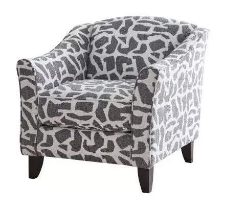 Scarborough Steel Gray and White Upholstered Accent Chair
