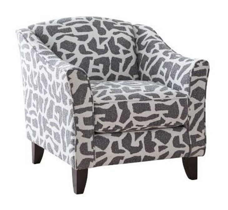 Scarborough Steel Gray and White Upholstered Accent Chair