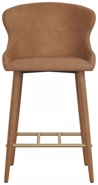 Cascade Milliken Cognac Upholstered Counter Height Stool
