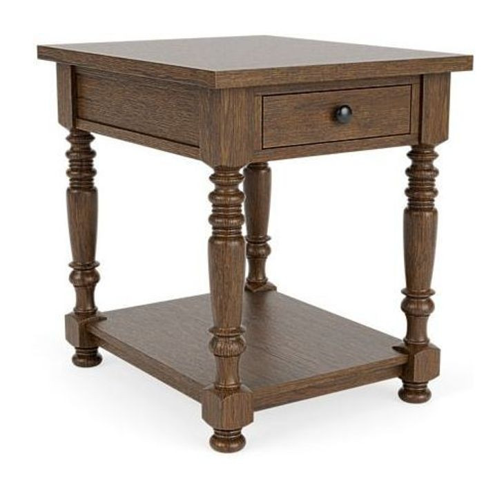 Eastlake Whiskey Oak Rectangular Lift Top Occassional Table Set