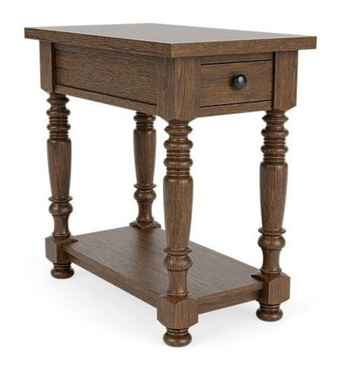 Eastlake Whiskey Oak Round Occassional Table Set