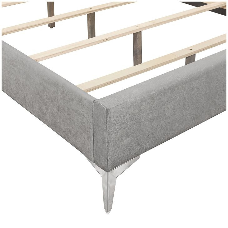 Huxley Gray California King Upholstered Panel Bed
