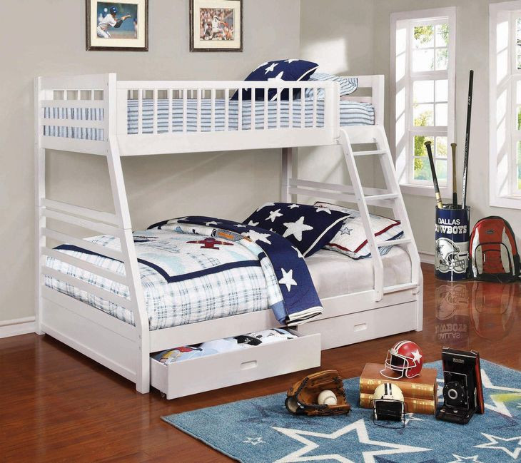 Ashton White Twin Over Full Bunk Bed