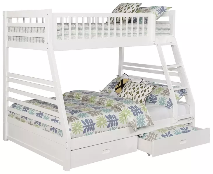 Ashton White Twin Over Full Bunk Bed