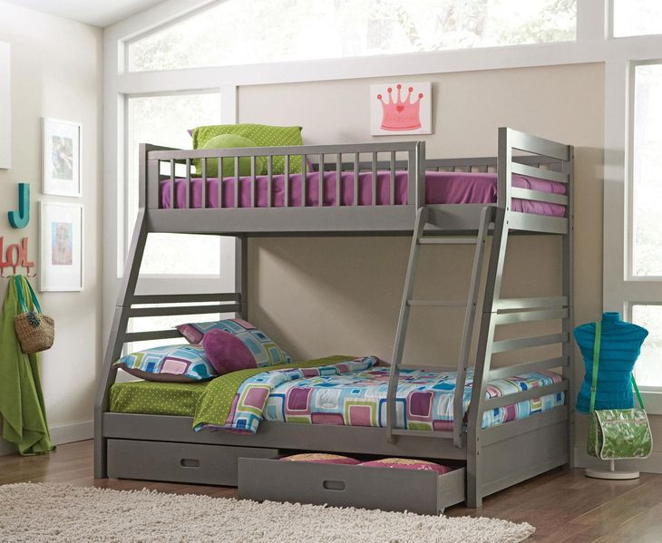 Ashton Grey Twin Over Full Bunk Bed
