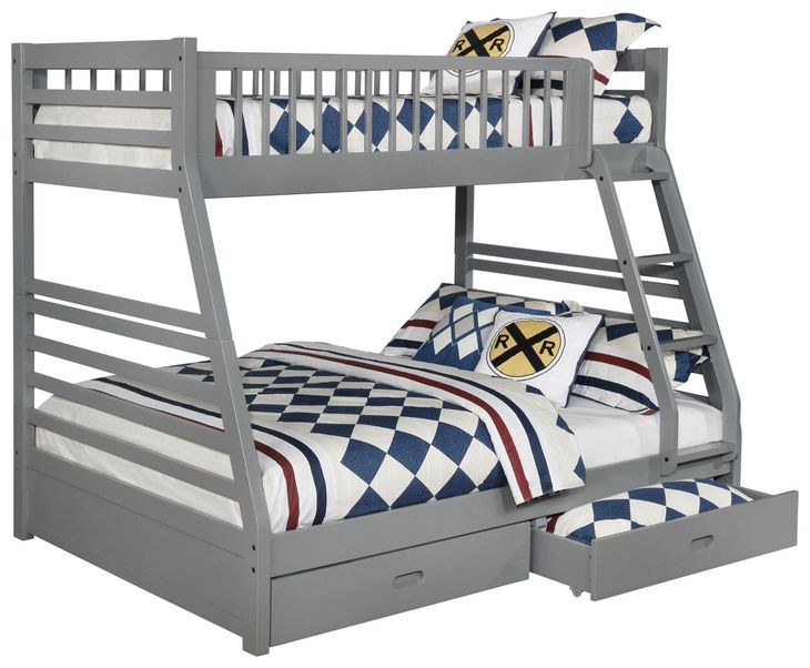 Ashton Grey Twin Over Full Bunk Bed