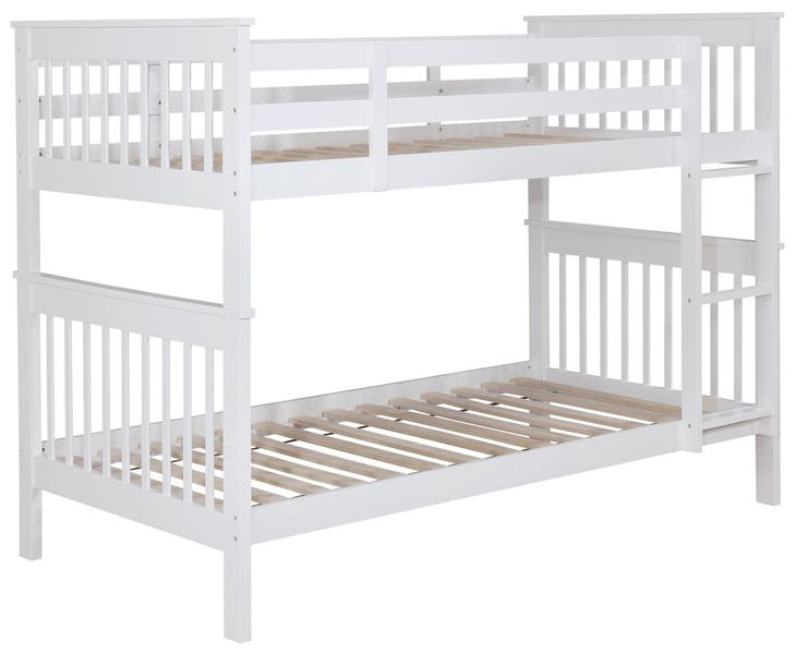 Chapman White Twin Over Twin Bunk Bed with Matresses