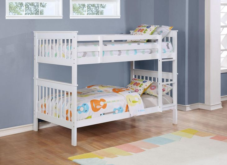 Chapman White Twin Over Twin Bunk Bed