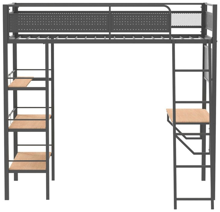 Campus Black and Brown Full Over Twin Workstation Bunk Bed