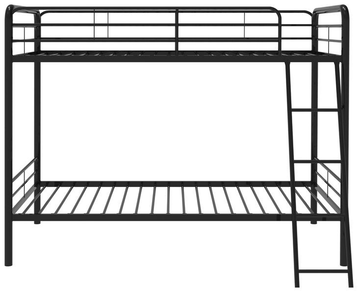 Carson Glossy Black Twin Over Twin Bunk Bed