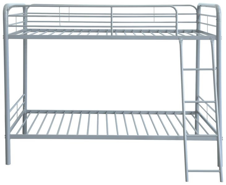 Carson Glossy Silver Twin Over Twin Bunk Bed