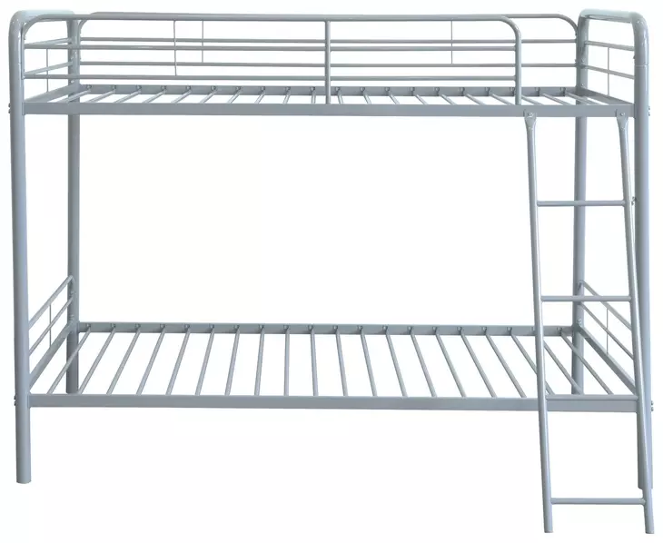Carson Glossy Silver Twin Over Twin Bunk Bed