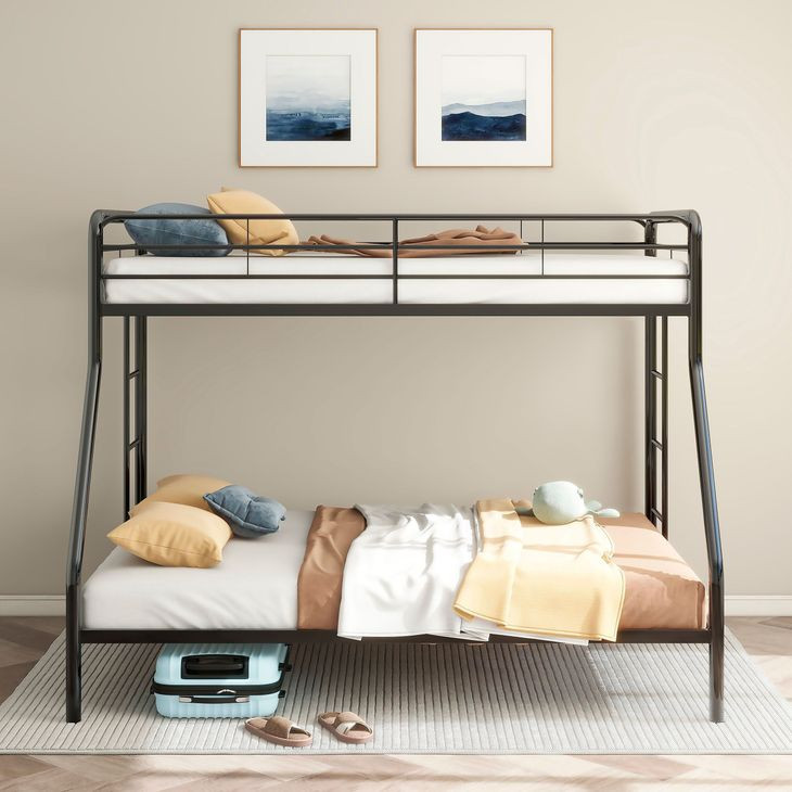 Carson Glossy Black Twin Over Full Bunk Bed