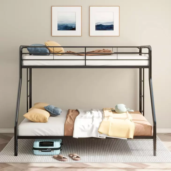 Carson Glossy Black Twin Over Full Bunk Bed