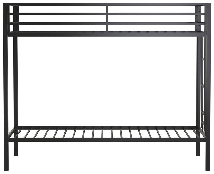 Alevera Black Twin Over Twin Bunk Bed