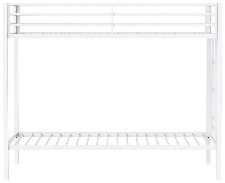 Alevera White Twin Over Twin Bunk Bed