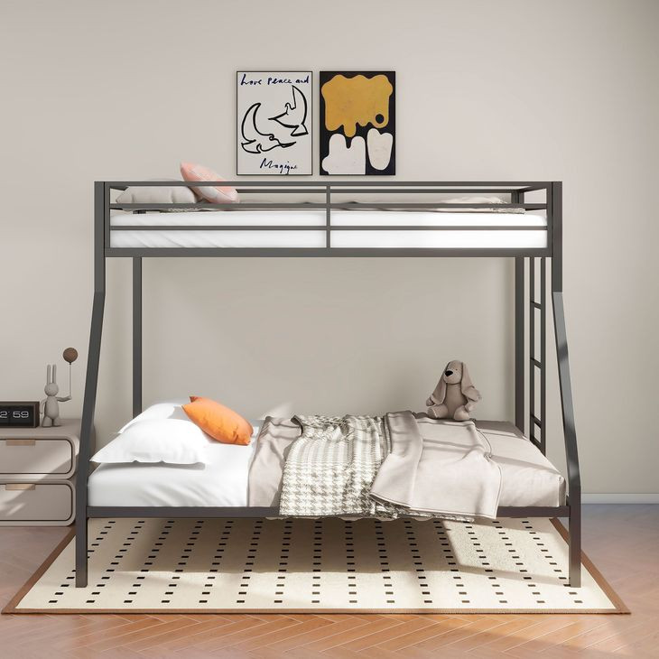 Alevera Black Twin Over Full Bunk Bed