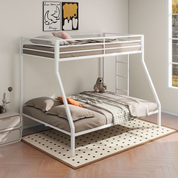 Alevera White Twin Over Full Bunk Bed