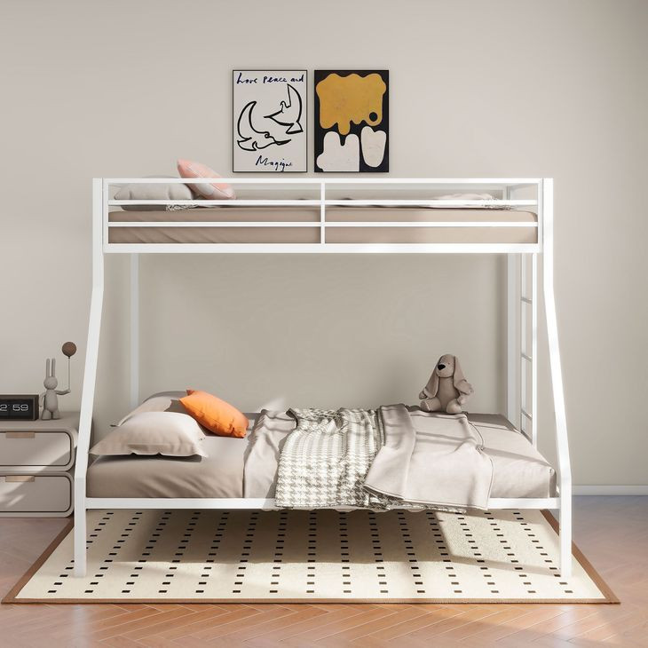 Alevera White Twin Over Full Bunk Bed