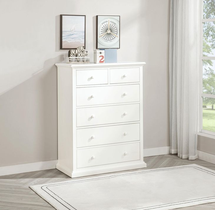 Sumerlin White 6 Drawer Chest