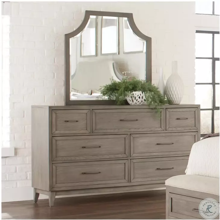 Vogue Gray Wash Arch Mirror