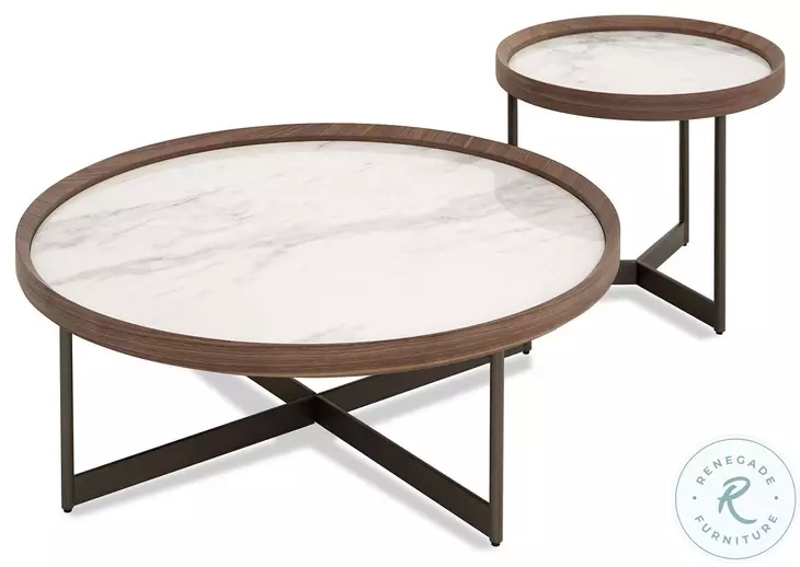 LP 462 Jazz White Ceramic Top And Rich Walnut End Table