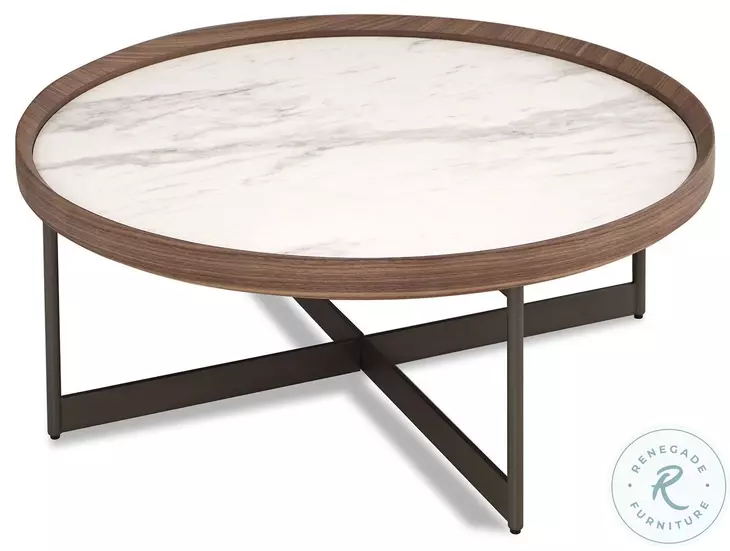 LP 462 Jazz White Ceramic Top And Rich Walnut Occasional Table Set