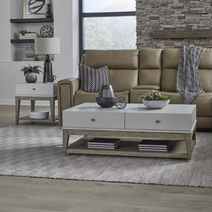 Berkley Square Linen and Khaki Rectangular Occasional Table Set