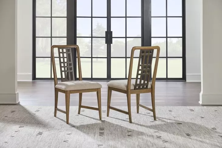 Beacon Hill Dusted Barley Upholstered Open Back Side Chair Set of 2