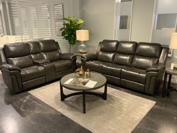 Spencer Lambert Granite Leather 89" Power Reclining Sofa with USB Charging