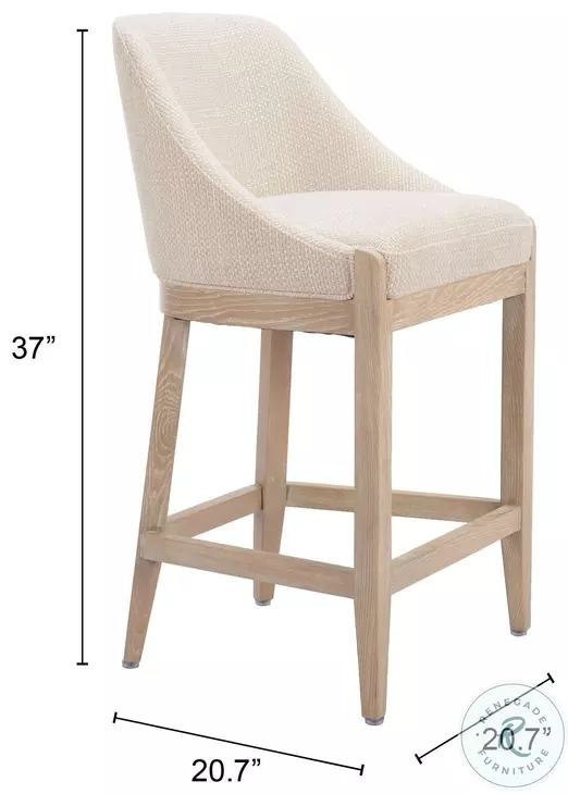 Calmo Beige Counter Height Stool