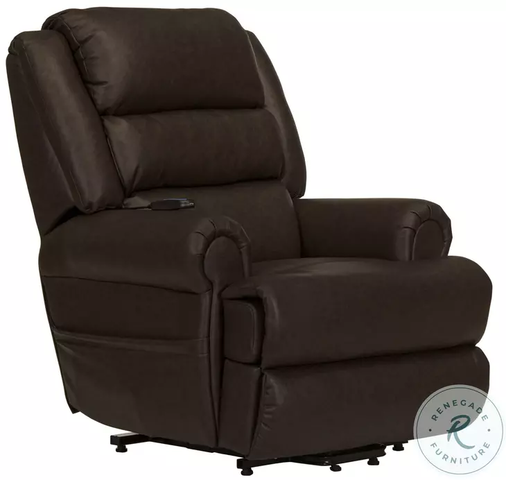 Muncy Walnut Chaise Power Lift Recliner with Dual Motor And Zero Gravity
