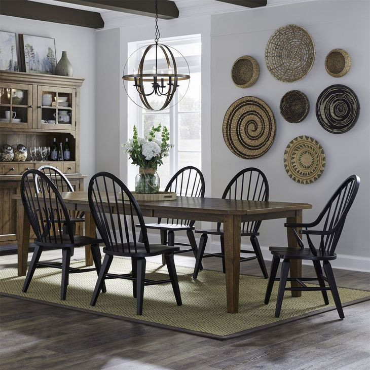 Hearthstone Tobacco Extendable Rectangular Leg Dining Table
