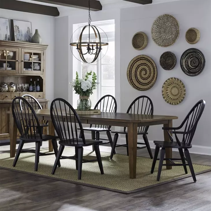 Hearthstone Tobacco Extendable Rectangular Leg Dining Table