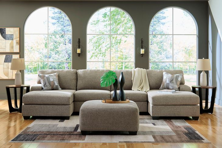 Seyler Lane Hemp 3 Piece Modular Double Chaise Sectional with Sleeper