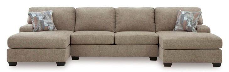 Seyler Lane Hemp 3 Piece Modular Double Chaise Sectional with Sleeper