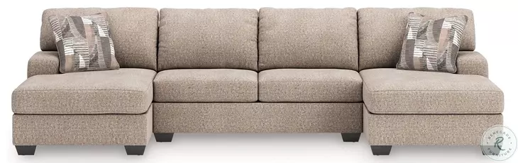 Seyler Lane Hemp 3 Piece Modular Double Chaise Sectional with Sleeper
