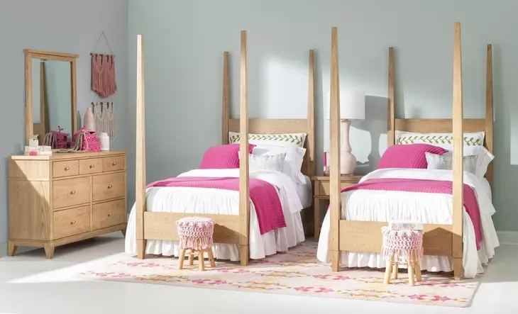 Todays Traditions Natural Hickory Youth Poster Bedroom Set