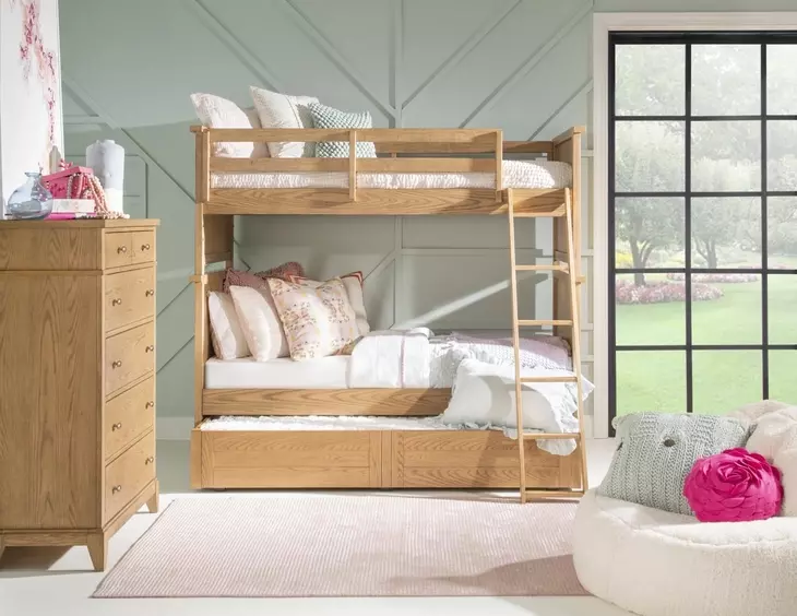 Todays Traditions Natural Hickory Twin Over Twin Bunk Bed