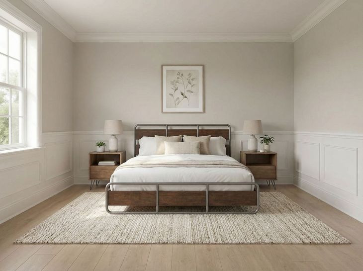 Zest Dark Oak and Gray Queen Platform Bed