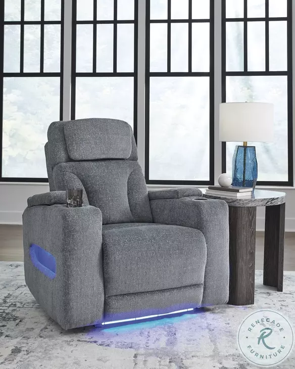 Forest Lake Steel Next-Gen Nuvella Performance Fabric Power Recliner with Adjustable Headrest