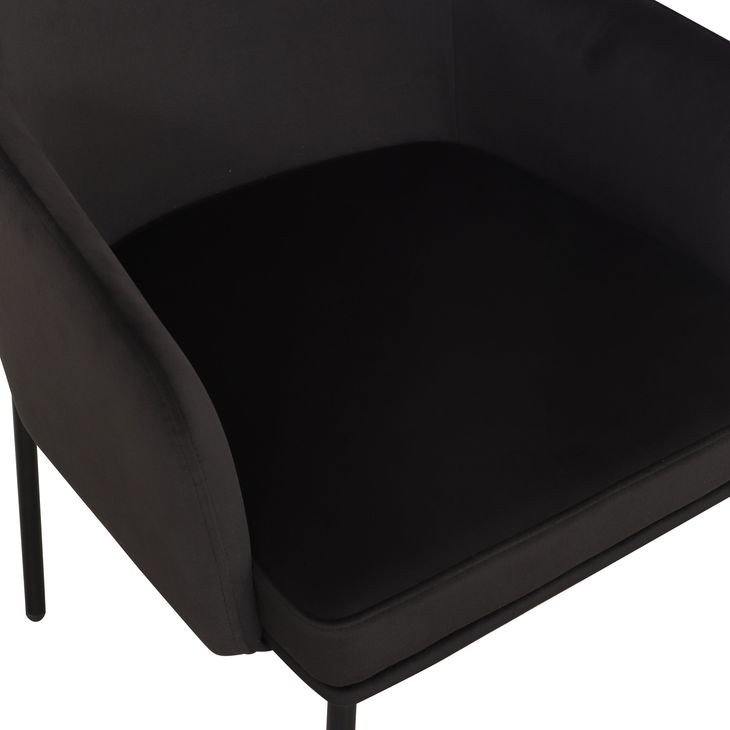 Sydney Black Performance Fabric Upholstered Arm Chair Set of 2