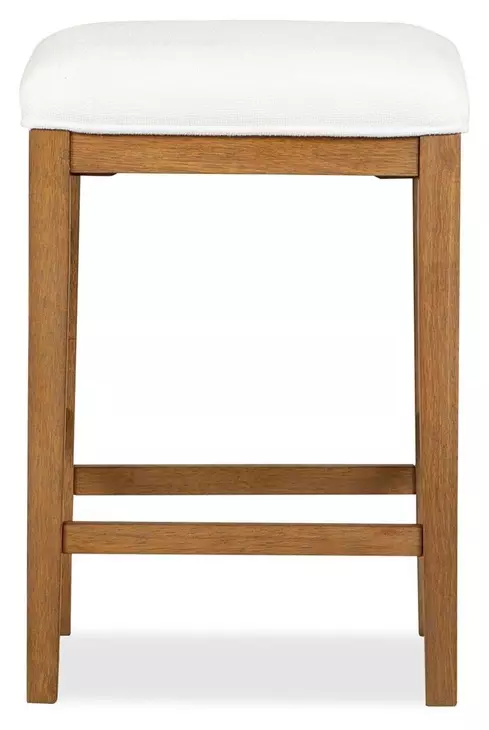 Lindon White Upholstered Counter Height Stool