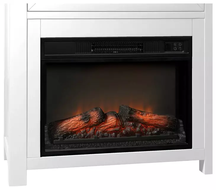 Fireside Consoles White Sintered Stone Top Fireside Console with USB Charging