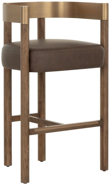 Marcelo Eglinton Espresso Upholstered Bar Stool