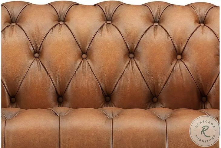 Haworth Saddle Leather 70" Loveseat