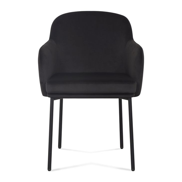 Sydney Black Performance Fabric Upholstered Arm Chair Set of 2