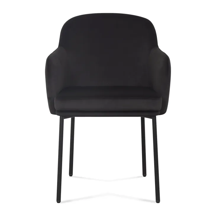 Sydney Black Performance Fabric Upholstered Arm Chair Set of 2